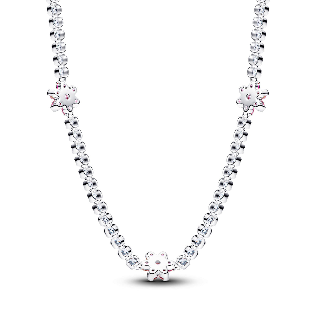 Pandora Pink Flower Tennis Necklace