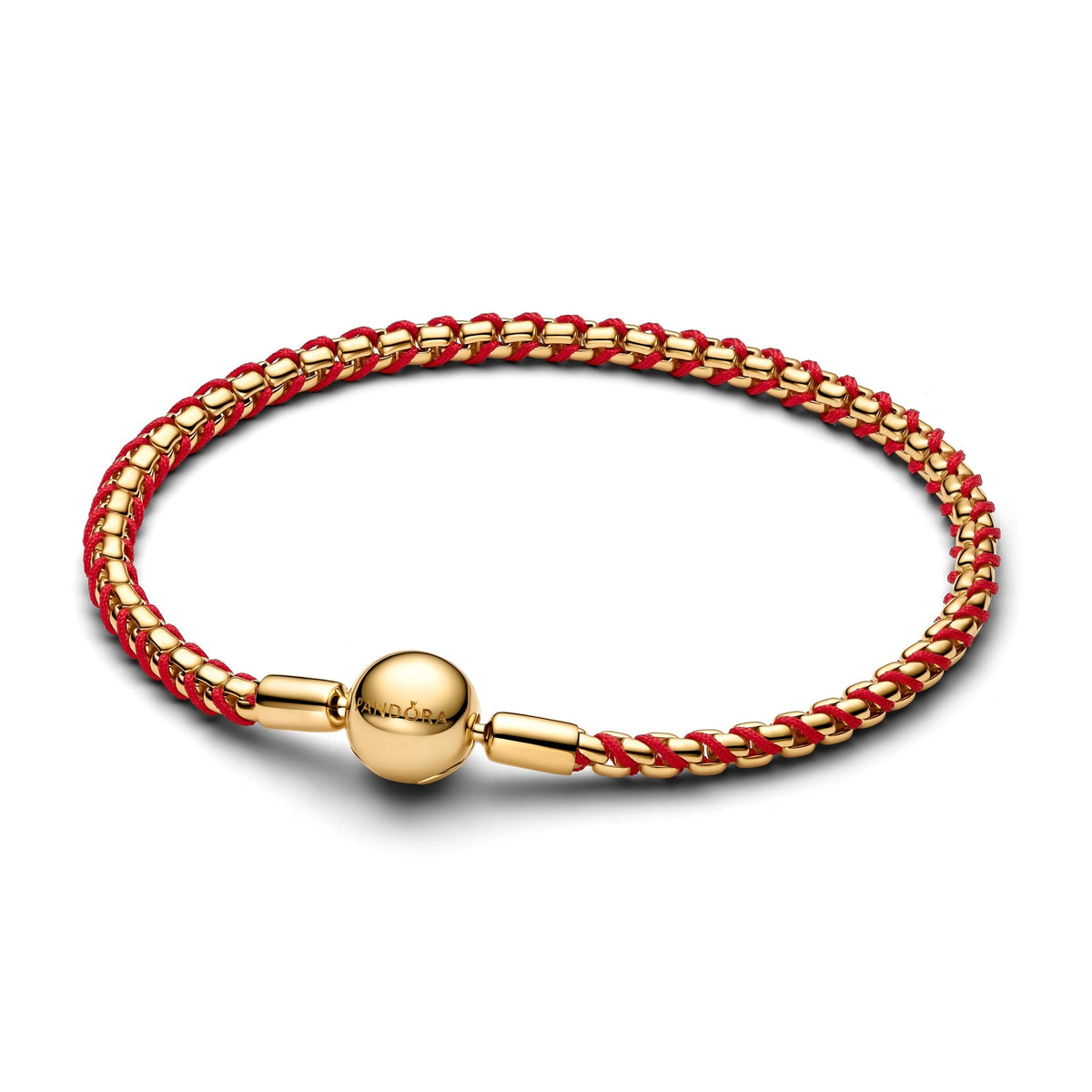 Pandora Red Cord Snake Chain Bracelet