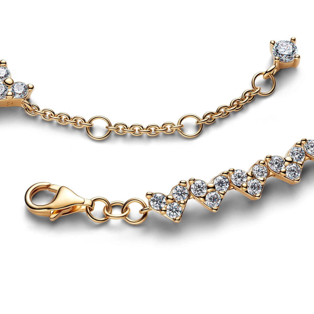 Pandora Triple Stone Heart Bracelet
