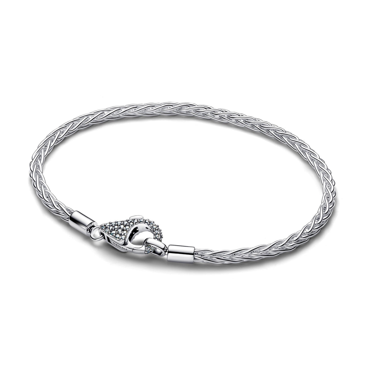 Pandora Pavé Clasp Foxtail Chain Charm Bracelet