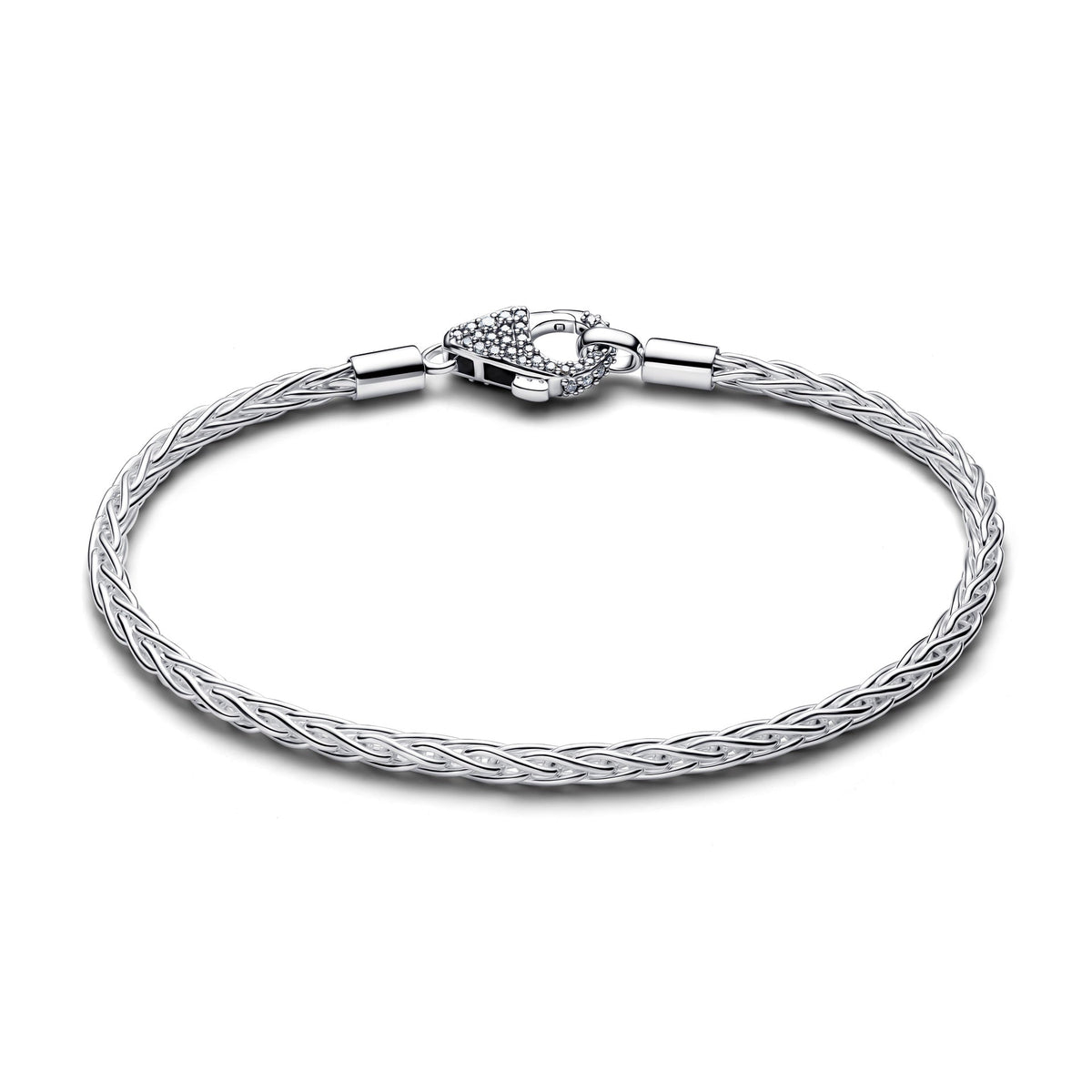 Pandora Pavé Clasp Foxtail Chain Charm Bracelet