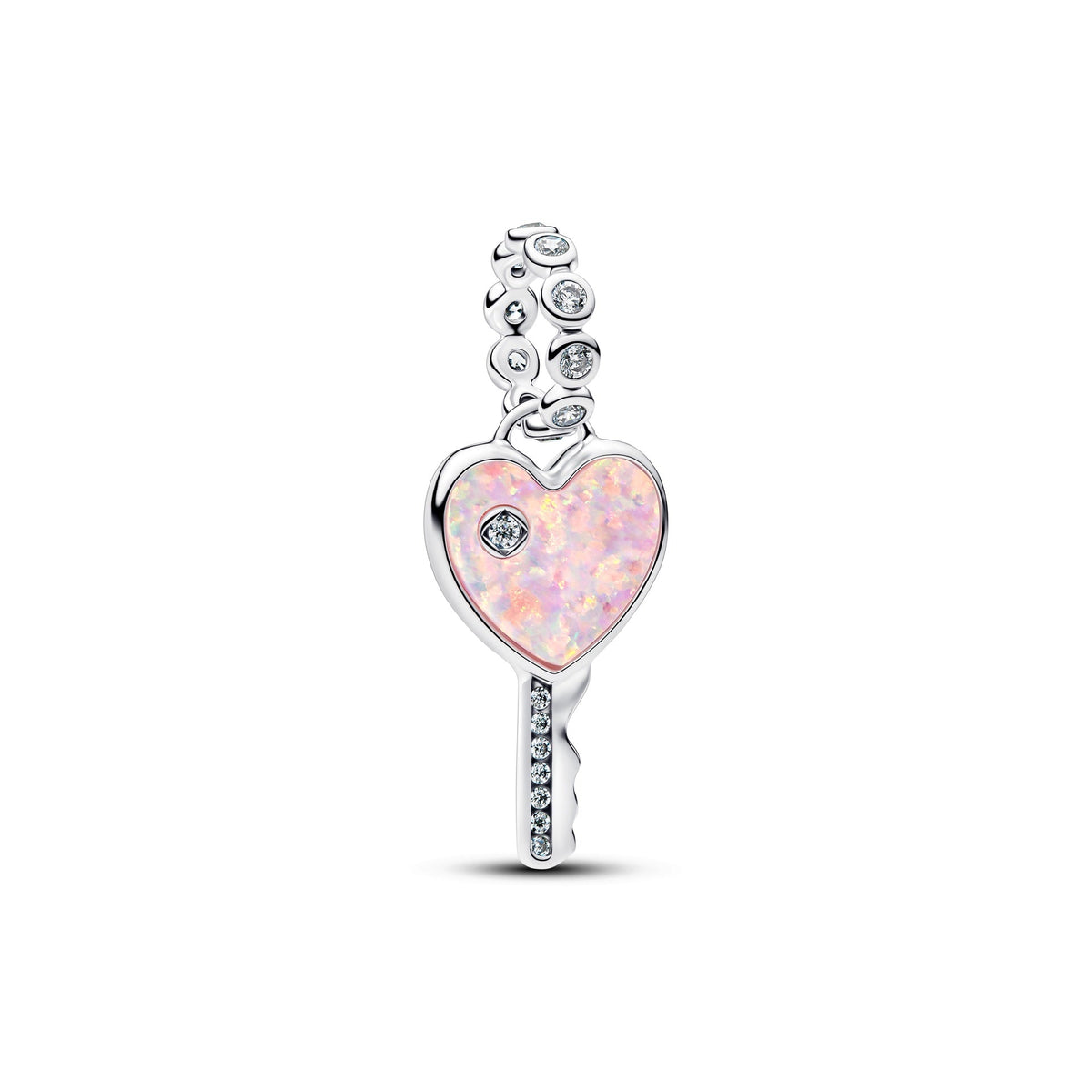 Pandora Opalescent Heart Key Dangle Charm