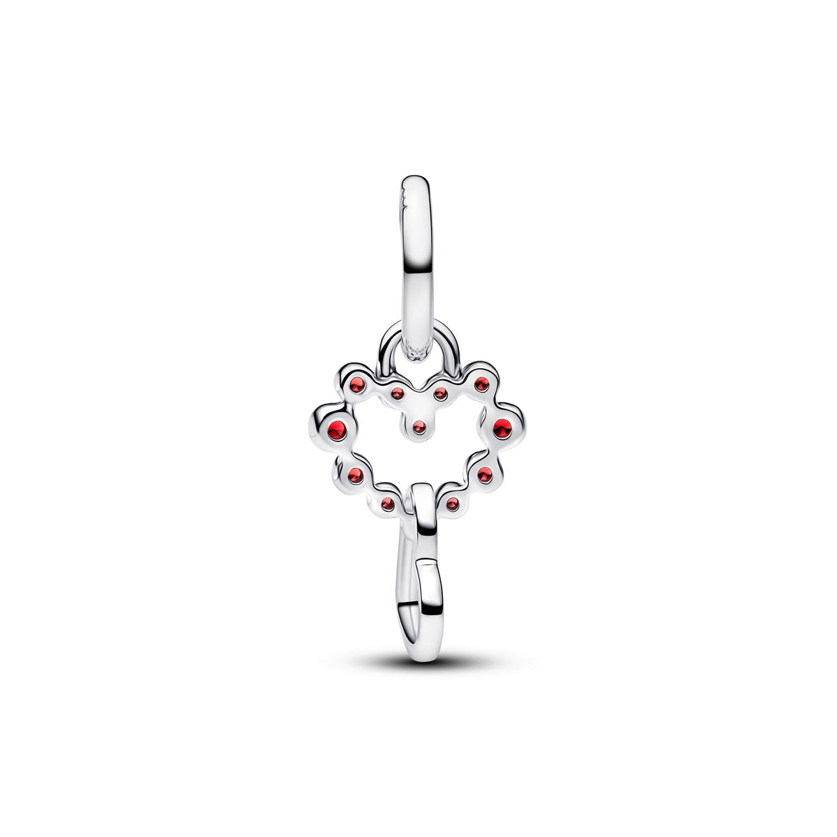 Pandora Connected Hearts & Red Stones Dangle Charm