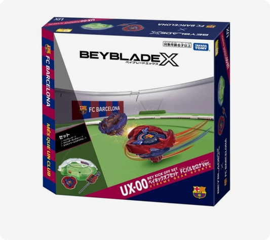 Takara Tomy Beyblade X UX-00 Bey Kick Off Set FC Barcelona Ver