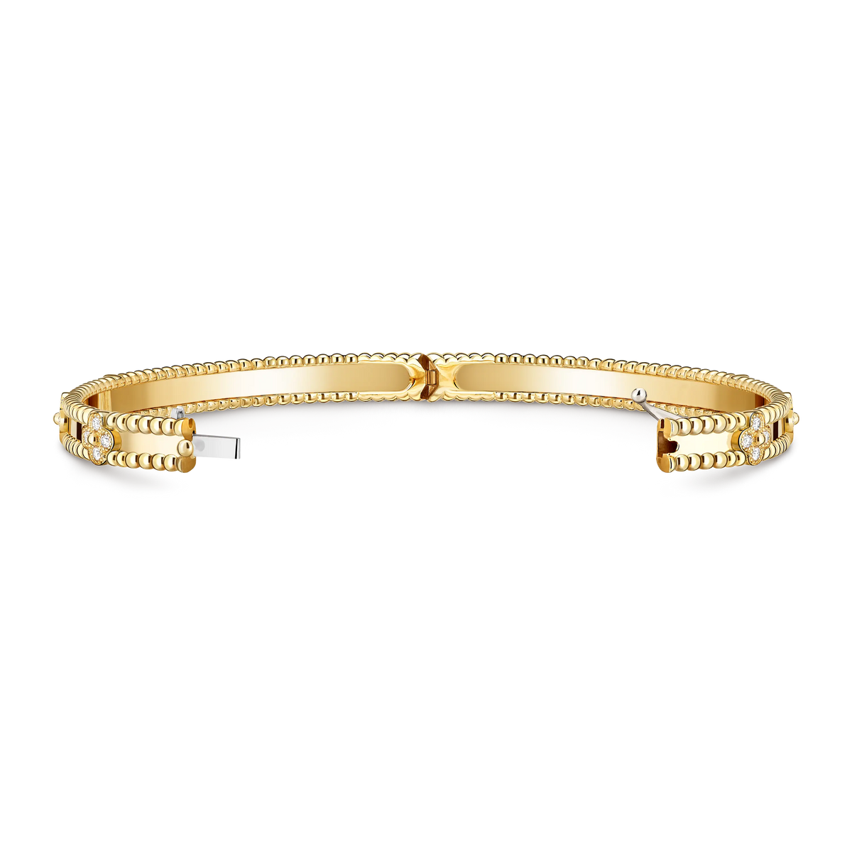 Van Cleef & Arpels Perlée Collection Four-Leaf Clover Bangle with Beaded Edge