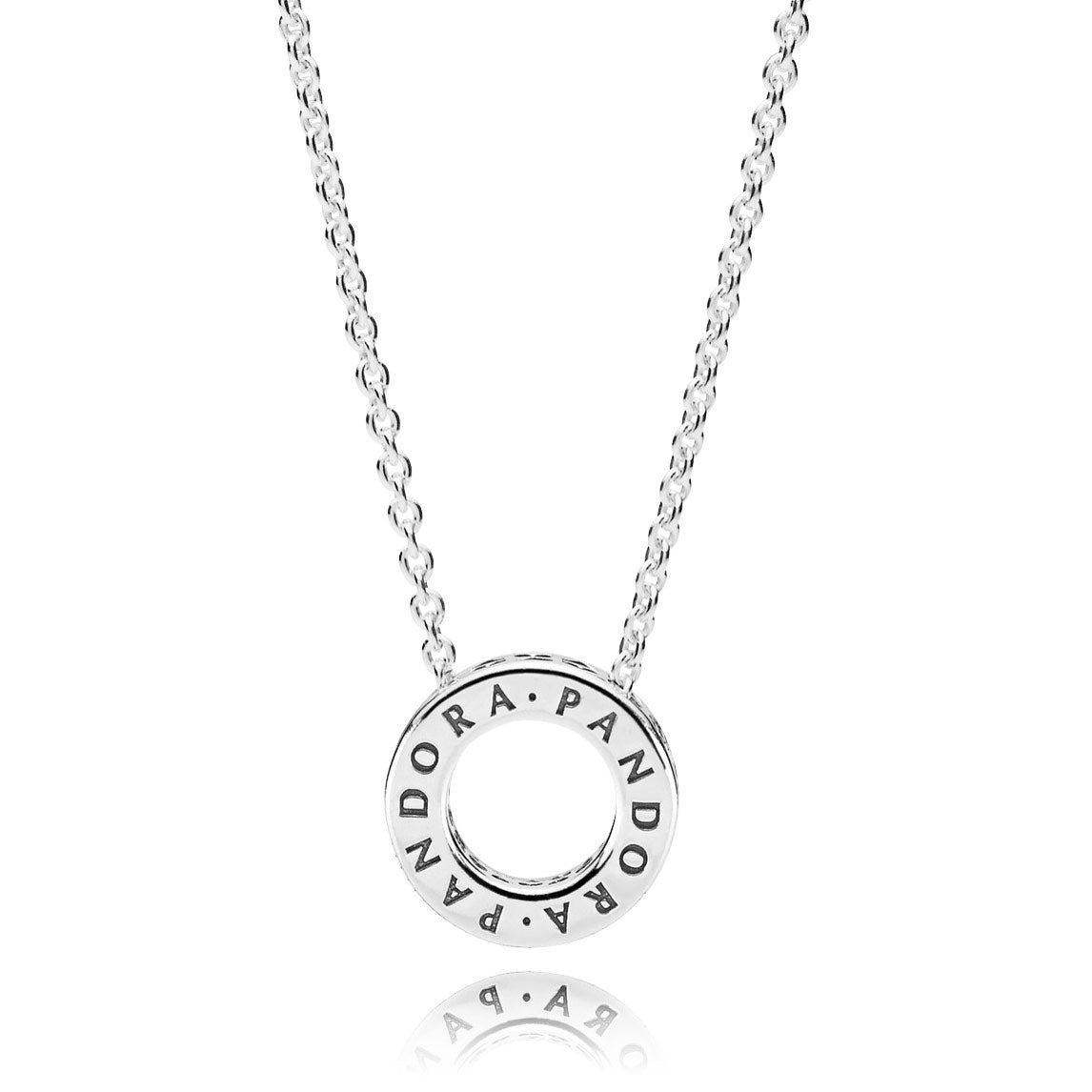 Pandora Logo Pavé Circle Collier Necklace