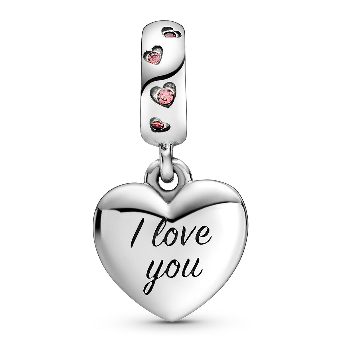 Pandora Mom Script Heart Dangle Charm
