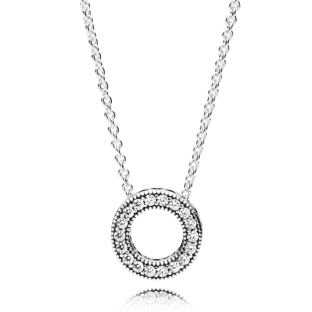 Pandora Logo Pavé Circle Collier Necklace
