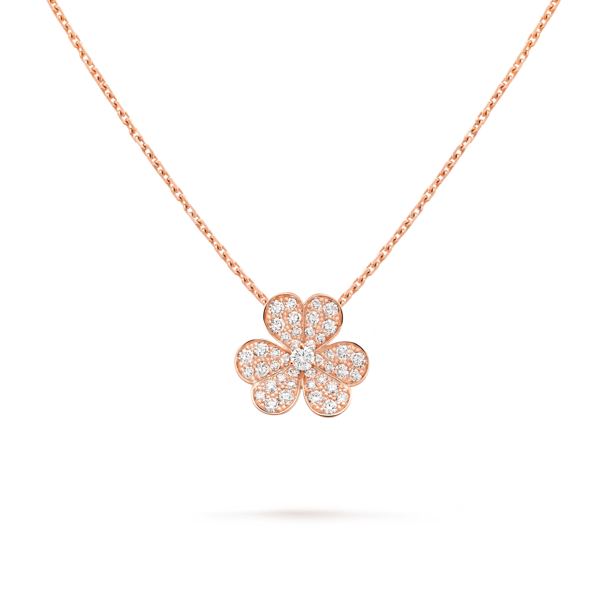 Van Cleef & Arpels Frivole Collection Clover Full Diamond Necklace