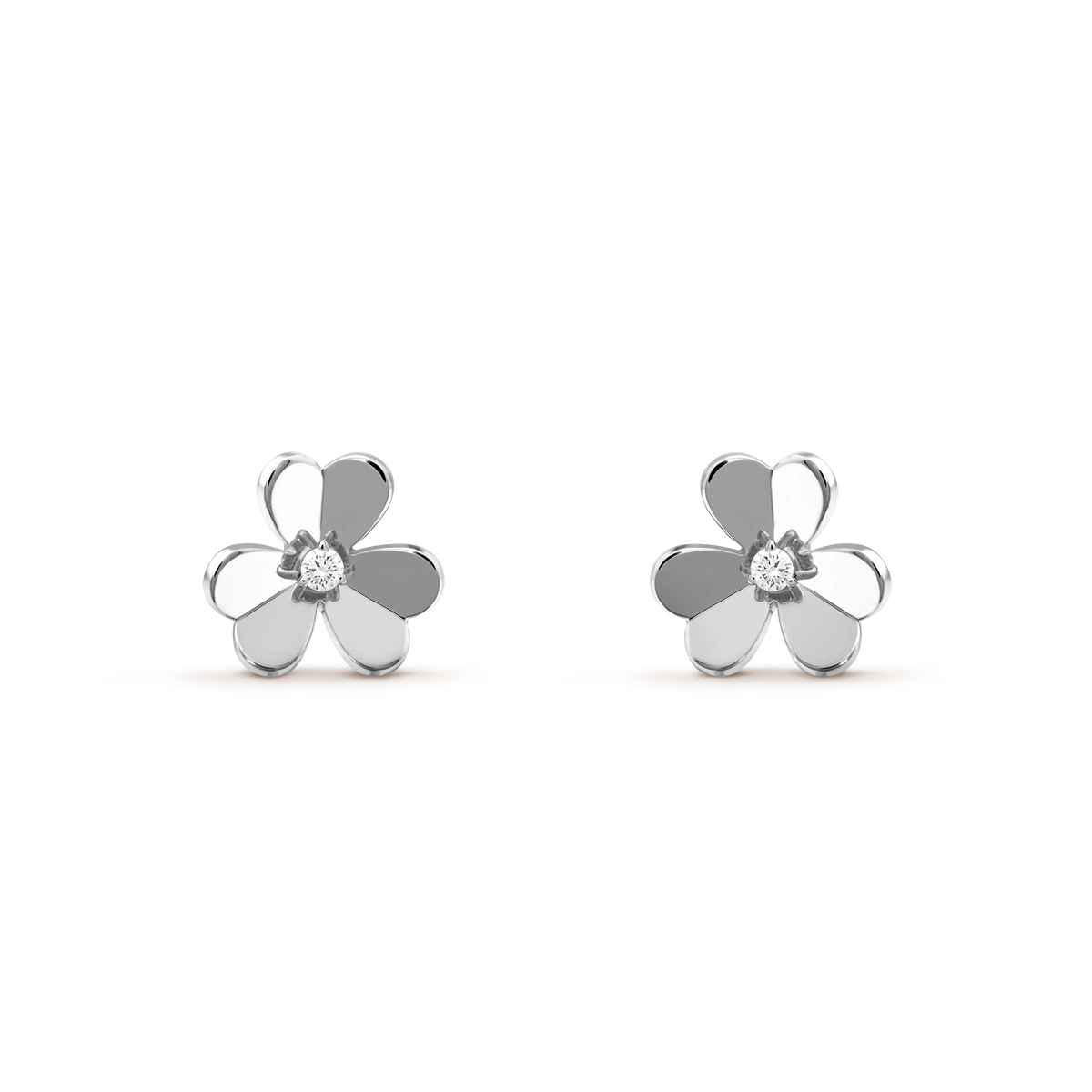 Van Cleef & Arpels Frivole Collection Three-Petal Flower Earrings