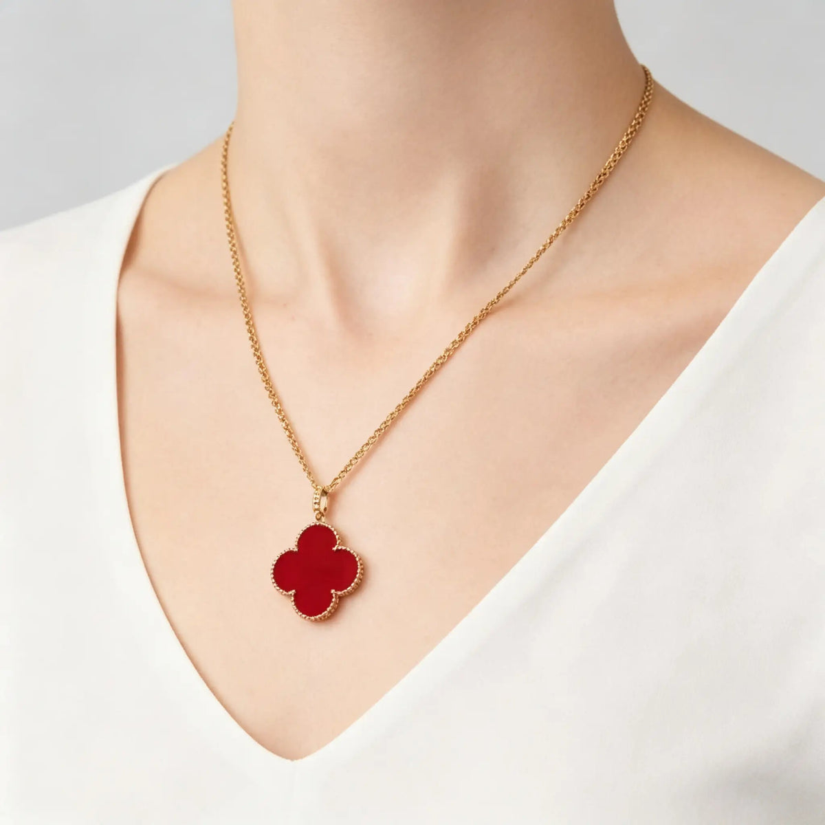 Van Cleef & Arpels Magic Alhambra Carnelian Long Necklace