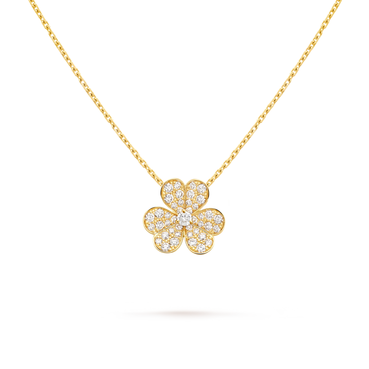 Van Cleef & Arpels Frivole Collection Clover Full Diamond Necklace