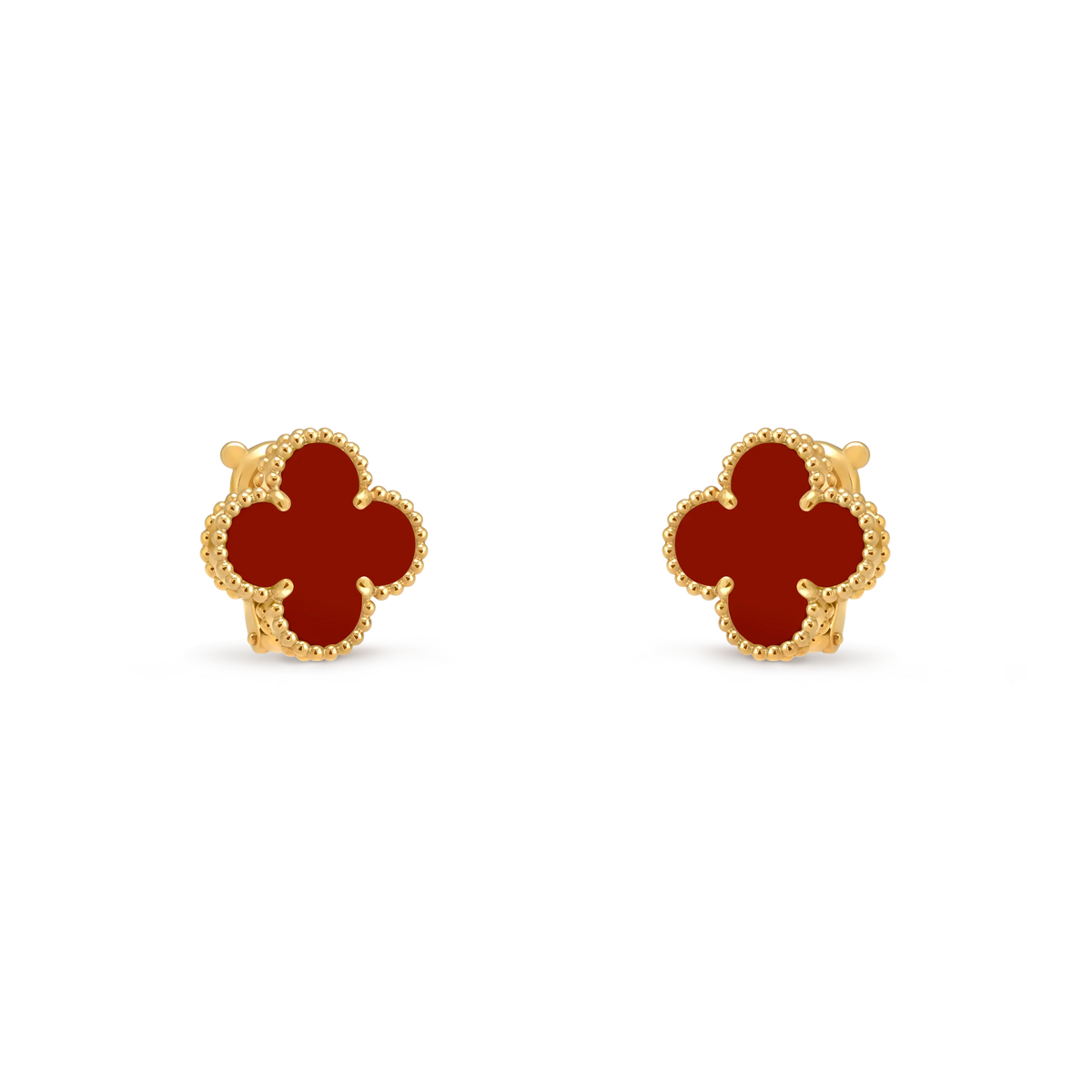Van Cleef & Arpels Vintage Alhambra Collection Carnelian Four-Leaf Clover Earrings